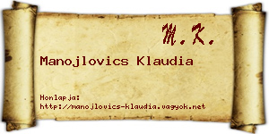 Manojlovics Klaudia névjegykártya